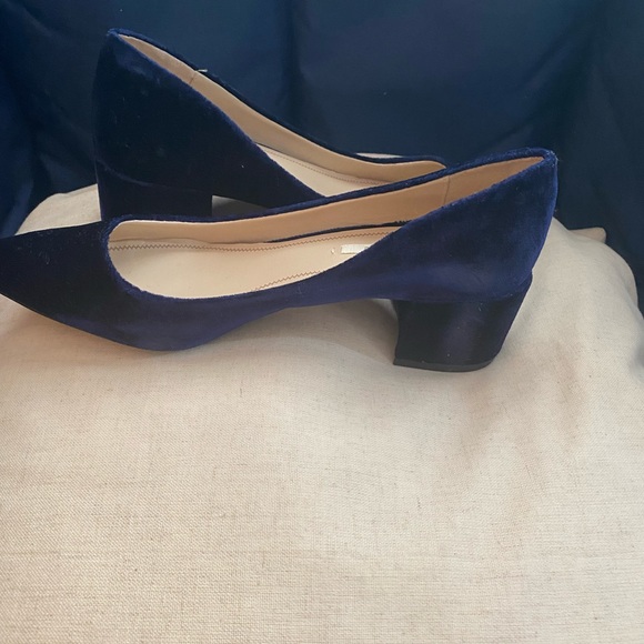Blue Velvet stack heel by Zara basic never worn - Picture 3 of 5